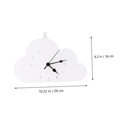 Healifty Nordic-Style Cloud-Shaped Desktop Clock White, Silent Battery-Operated Bedroom and Home Clock for Nightstand and Tabletop Decor