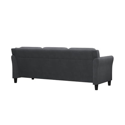 Studio Living Harrington 80.3" Sofa, Transitional Modern, Pocket Coil Comfort, Easy Assembly, Microfiber Fabric, Dark Grey - color: Dark Grey, size: Sofa