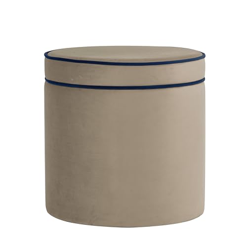Spatial Order 18" Velvet Storage Ottoman with Lift-Off Lid - Tan Velvet - color: Tan Velvet