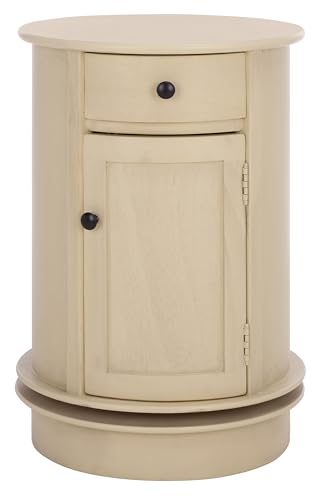 SAFAVIEH Furniture - Tabitha 1-Drawer Accent Table - Sand - Solid Wood - Farmhouse Storage Design - Ideal for Living Room, Entryway, Home Office, 17.7"W x 17.7"D x 26"H - Fully Assembled (AMH5712G) - color: Sand