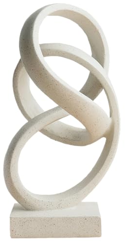 10" Modern Abstract Ribbon Decorative Sculpture, Knot Sculptures,Home Decor,Coffee Table Statues,Dining Living Room Desk Decor（White） - color: 10" Light Gray