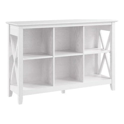 Bush Home 6 Cube Bookcase, Modern Farmhouse Organizer with Open Shelving and Cubbies, Storage for Living Room or Home Office, Key West Collection, Pure White Oak