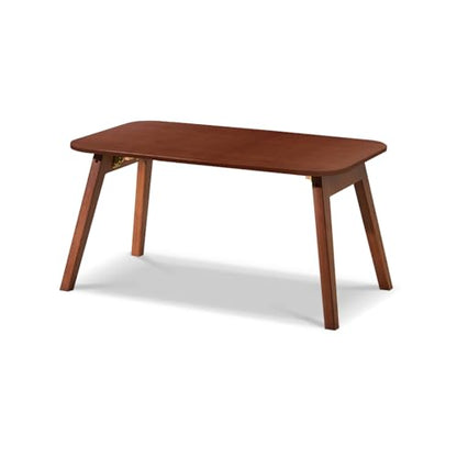 Baveke Folding Coffee Table- Foldable Floor Tables, Mid Century Coffee Table for Living Room, Small Coffee Tables Solid Wood Japanese Low Table for Sitting on Floor, No Assembly, 31.5''-Brown