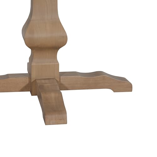 Christopher Knight Home Mundo Round Dining Table for 4, Rustic Wooden Kitchen Table with Pedestal Base, Circle Farmhouse Dinner Furniture for Dining Room, Kitchen, Living Room, Light Natural