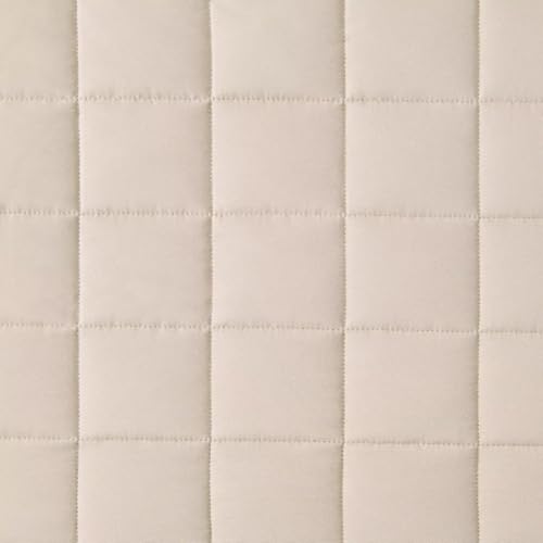 EMME Quilts Twin Size Bedding Sets, Beige Bedspread Soft Pre-Washed Quilt Winter Bed Sets, 2 Piece Cozy Reversible Microfiber Bed Coverlet with Pillow Sham (Square Pattern,66"x90") - color: 03-beige (Squares Pattern), size: Twin/Twin XL(66" x 90")