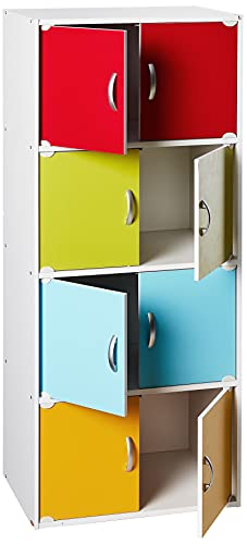 Hodedah Bookcase, 4 Shelf, Rainbow - color: Rainbow