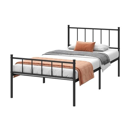 DIIYIV Twin Metal Bed Frame,Steel Slat Support,Noise Free,Easy Assembly | Twin Size Bed,Mattress Foundation,Underbed Storage,No Box Spring Needed - size: Twin