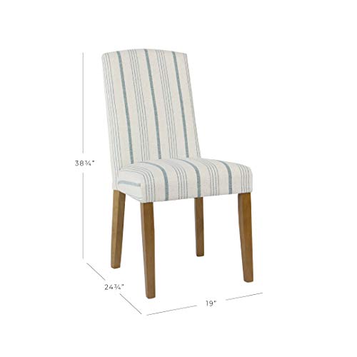 HomePop Classic Parsons Dining Chair - Blue Calypso Stripe (Set of 2) - color: Blue Calypso Stripe, style: Pack of 2