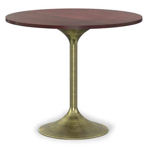 SIMPLIHOME Whitley 72" Wide Solid Mango Wood Dining Table in Burnt Wax - color: Walnut
