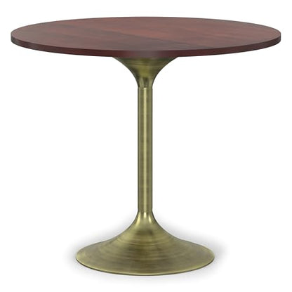 SIMPLIHOME Whitley 72" Wide Solid Mango Wood Dining Table in Burnt Wax - color: Walnut