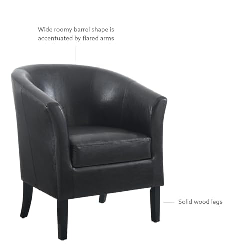 Linon Home Dcor Linon Home Decor Simon Club Chair, 33" x 28.25" x 25.5", Black