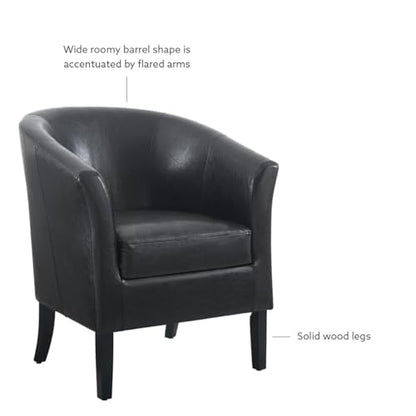 Linon Home Dcor Linon Home Decor Simon Club Chair, 33" x 28.25" x 25.5", Black