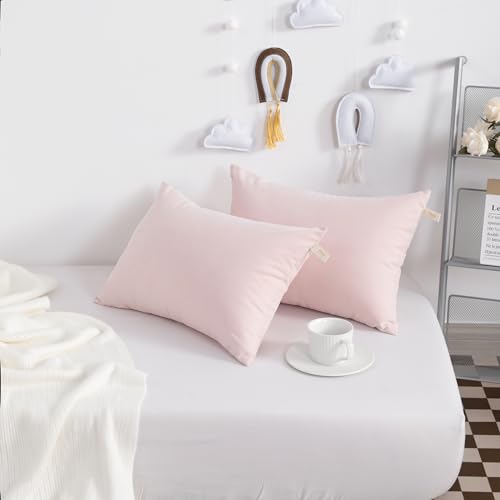 NTBAY Tiny Pillows, Down Alternative 7"x11" Microfiber Mini Pillow for Travel, Pets, Soft Machine Washable Small Pillows for Neck, Wrist, Lumbar and Knee, Pink - color: Pink, size: 11"x7"