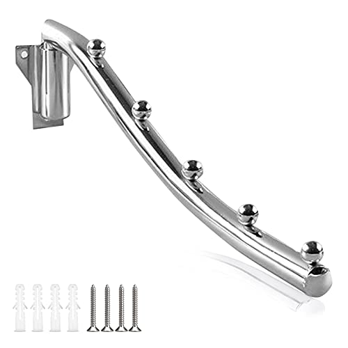 Wall Mount Clothes Hanger Rack Folding, Garment Hook with Swing Arm | Wall Mounted Space Saver Metal Clothes Hanging System Closet Storage Organizer Coat Hooks for Bathroom Bedroom Laundry Room - color: 5 Hanger 38CM