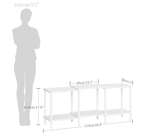 TV Stand, Entertainment Center, Industrial TV Media Console Table with Open Storage Shelves, 2 Tier TV Cabinet for Living Room, Bedroom LTS107W - color: White