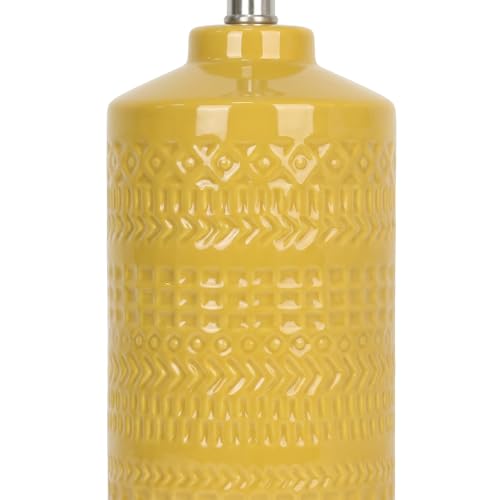 JUNNAI 25" Modern Bedside Ceramic Table Lamps for Living Room Mustard Yellow Nightstand 3-Way Dimmable Lamp Farmhouse Lamp for Bedroom Entryway Tabletop(Bulb Included) - color: Mustard Yellow
