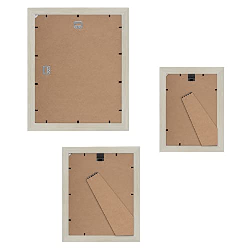 Americanflat Set of 7 Picture Frames with Shatter-Resistant Glass - Gallery Wall Frame Set with One 11x14, Two 8x10 and Four 5x7 Frames - Signature Collection - Light Wood | Includes one 11x14, two 8x10 and four 5x7, shatter-resistant glass, hanging hardw