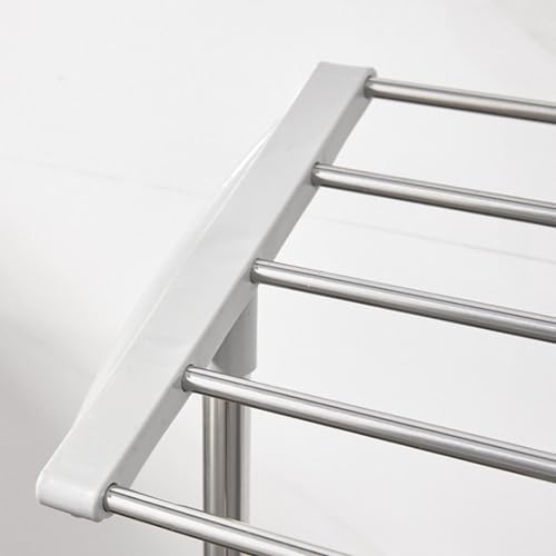 Fenteer Stainless Steel Clothes Drying Rack, 24.4 x 14.2 x 27.6 in Freestanding Laundry Rack for Indoor and Balcony Use