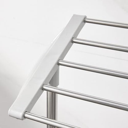 Fenteer Stainless Steel Clothes Drying Rack, 24.4 x 14.2 x 27.6 in Freestanding Laundry Rack for Indoor and Balcony Use