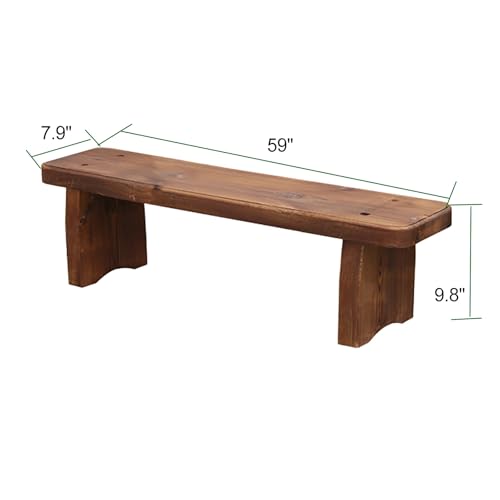Narrow Entryway Bench Farmhouse Indoor Wooden Living Room Dining Bench For End Of Bed 23.6"/35.4"/47.2"/59"Length Noodle Skinny Hallway Benchs Sturdy And Stable For Kitchen Bedroom(59"x7.9"x9.8") - size: 59"x7.9"x9.8"