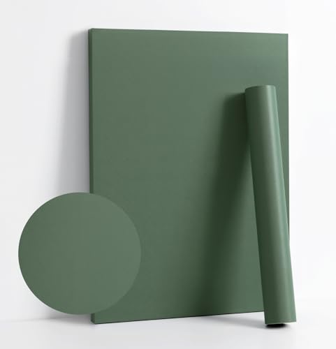 236''x17.7'' Green Peel and Stick Wallpaper Contact Paper Modern Self Adhesive Wall Paper Removable Renter Friendly Textured Solid Color Shelf Cabinet Vinyl Roll (236''x17.7'',Dark Green) - color: Dark Green, size: 17.7" x 236"