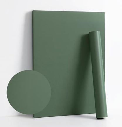 236''x17.7'' Green Peel and Stick Wallpaper Contact Paper Modern Self Adhesive Wall Paper Removable Renter Friendly Textured Solid Color Shelf Cabinet Vinyl Roll (236''x17.7'',Dark Green) - color: Dark Green, size: 17.7" x 236"