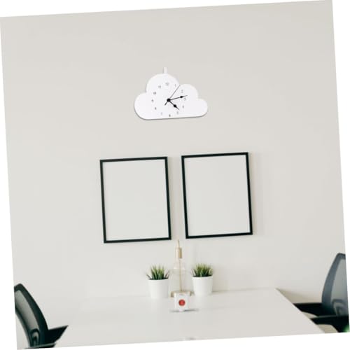 GARVALON Cloud-Shaped Nordic-Style Desktop Clock White Quiet Bedroom Clock Modern Decor