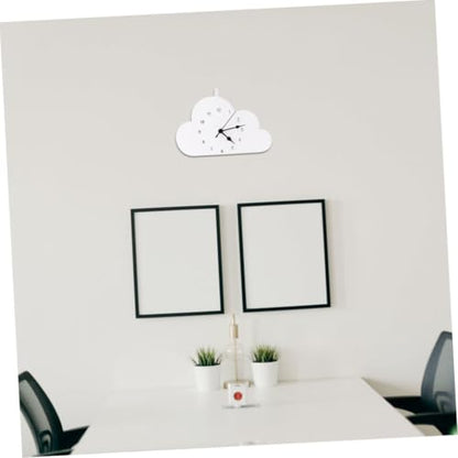 GARVALON Cloud-Shaped Nordic-Style Desktop Clock White Quiet Bedroom Clock Modern Decor