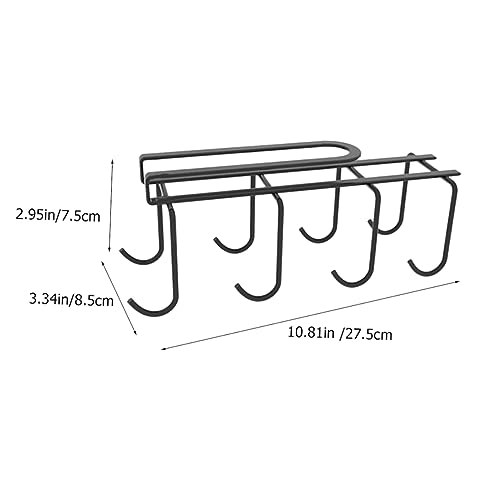 PRETYZOOM Cup Holder Under Cabinet Stand Rack for Mugs Drying Hanger for Kitchen Bottle Organizer - color: Black