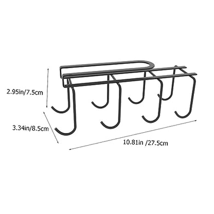 PRETYZOOM Cup Holder Under Cabinet Stand Rack for Mugs Drying Hanger for Kitchen Bottle Organizer - color: Black