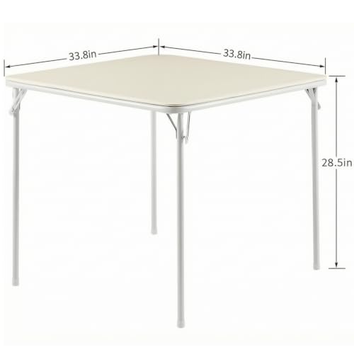 VECELO 34'' Folding Card Table Square with Soft Padded Tabletop, Portable for Dining Room, Parties, Games, Puzzles, Cream & Beige - color: Cream & Beige, style: Folding Table