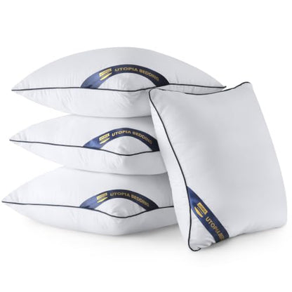 Utopia Bedding 20x20 Throw Pillow Inserts, Decorative Pillows, Pack of 4 | Piping Throw Pillows, Plush & Supportive, Aesthetic Cushion Sham Stuffer for Sofa, Office, Couch & Bed, Set of 4, White - size: 20x20 Inch