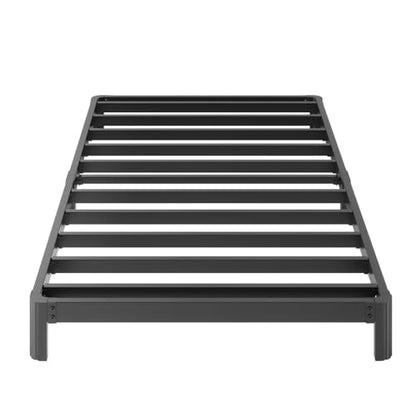 Yicensen 6 Inch Low Twin Bed Frames No Box Spring Needed, Heavy Duty Metal Twin Size Platform Bed Frame with Rounded Corner Legs, Easy Assembly, Noise Free, Black - size: Twin, style: 6 Inch