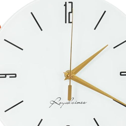31.5'' Large Wall Clocks for Living Room Decor Modern Decorative Art Clock Silent Non Ticking Battery Powered Metal Wall Decor Clock Orange Gold Metal Unique Wall Clock