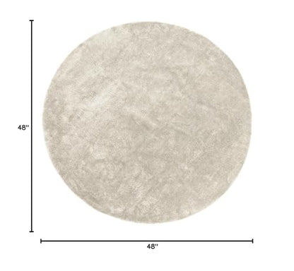 nuLOOM Loni Cream Solid Washable Area Rug, 4' Round - color: Cream, size: 4' (Round)