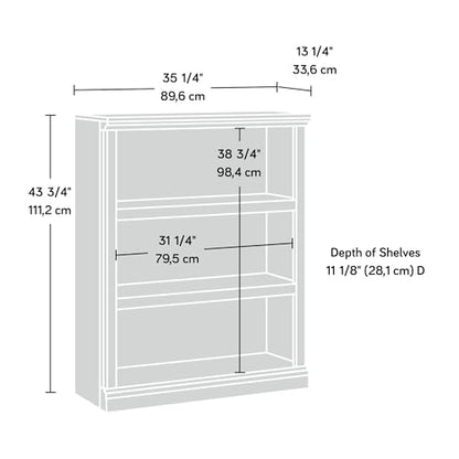 Sauder Miscellaneous Storage 3-Shelf Display Bookcase, Pacific Maple Finish - color: Pacific Maple
