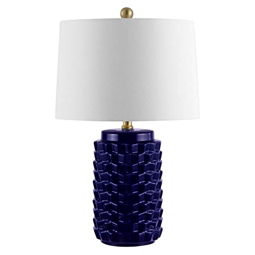 SAFAVIEH Lighting Collection Weldon Modern Contemporary Navy Ceramic 23-inch Bedroom Living Room Home Office Desk Nightstand Table Lamp (LED Bulb Included) - color: Navy