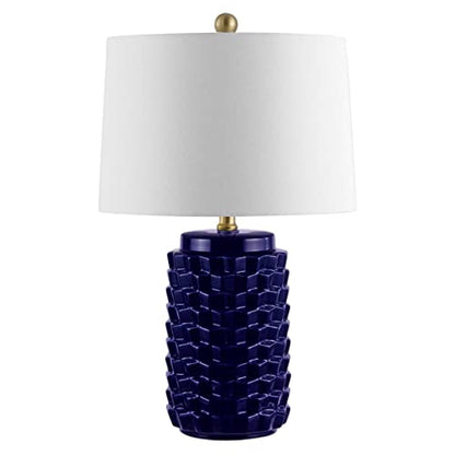 SAFAVIEH Lighting Collection Weldon Modern Contemporary Navy Ceramic 23-inch Bedroom Living Room Home Office Desk Nightstand Table Lamp (LED Bulb Included) - color: Navy