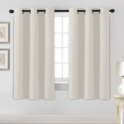 H.VERSAILTEX Room Darkening Curtains for Living Room Light Reducing Thermal Insulated Window Treatment Panels/Drapes Grommet Top 2 Panels (Ivory - 42 x 63 Inches) - color: Ivory, size: 42"W x 63"L (Pack of 2)