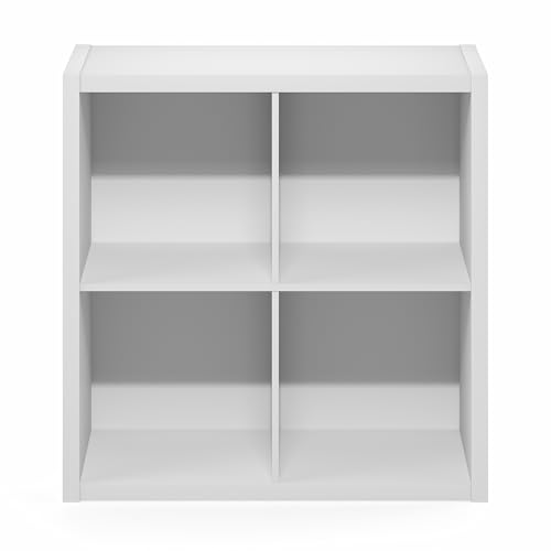 Furinno Cubic 4-Cube Closet Organizers and Storage, Closet Organizer, White | Open Shelf Closet Storage, Closed Back, Extra Thick Frame, for Wardrobe, Bedroom, Living Room - size: 4-Cube
