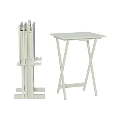 Linon Home Décor Atlas Compass Set Tray Table, Gray - color: Light Gray