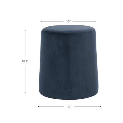 HomePop 17" Organic Shape Ottoman - Blue Velvet - color: Blue Velvet