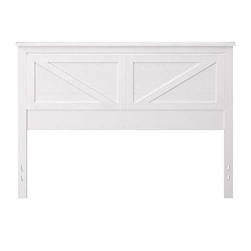 Farmhouse Style Wood Panel Headboard in Gloss White - Queen Size - color: Gloss White, size: Queen