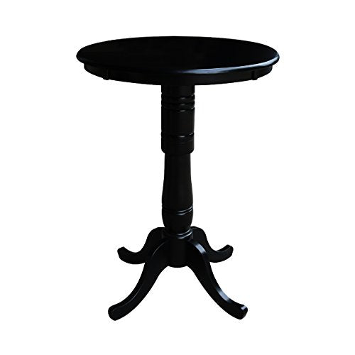 International Concepts 30" Round Top Pedestal Table - 40.9" in Black - color: Black