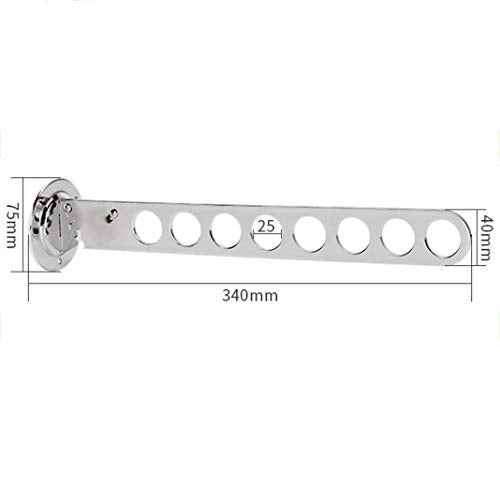 Wall Mounted Rack Laundry Room Clothes Hanger Wall Mounted Clothes Rack with Swing Arm Stainless Steel Clothes Hooks Laundry Hanger Dryer Rack Folding Hanger Retractable Clothes Rack - size: 8 Hole