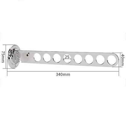 Wall Mounted Rack Laundry Room Clothes Hanger Wall Mounted Clothes Rack with Swing Arm Stainless Steel Clothes Hooks Laundry Hanger Dryer Rack Folding Hanger Retractable Clothes Rack - size: 8 Hole