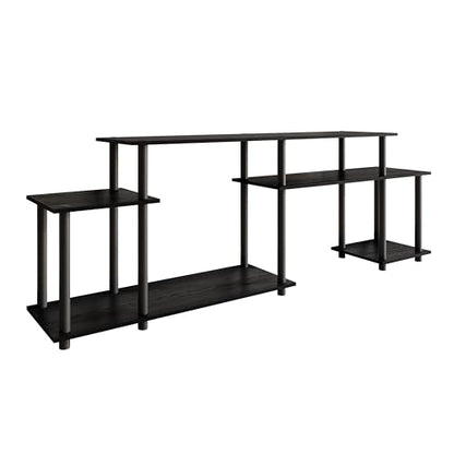 Simple 3-Tier TV Stand with Open Storage Shelves, for TVs up to 50", Black - color: Black