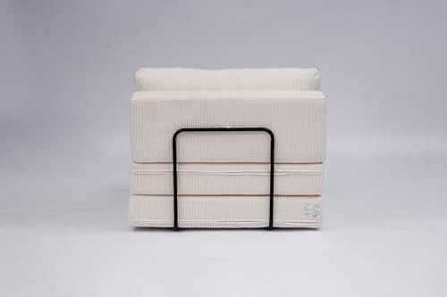 49" Foldable Modular Studio Couch, Space Saver Bed with High Density Foam, Sofa Individual with Creative Shape for Apartment Leisure Scenes, White - color: White