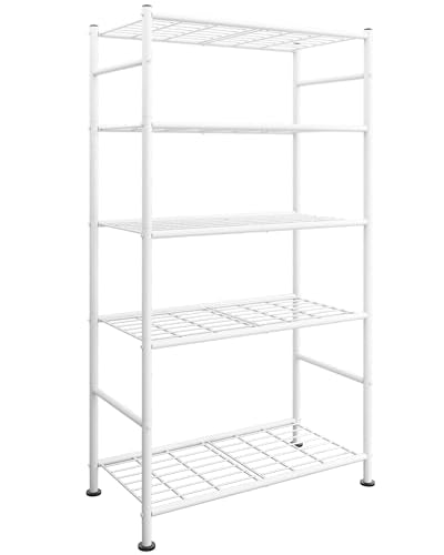 Sakugi Storage Shelves - 5 Tier Shelf Organizer, Heavy Duty Garage Shelving Unit with Leveling Feet, Stable Metal Shelves Organizer for Pantry, Kitchen and Closet, 33.0" W x 12.6" D x 72.0" H, White - color: White, size: 33.0W×12.6D×72.0H(5T)