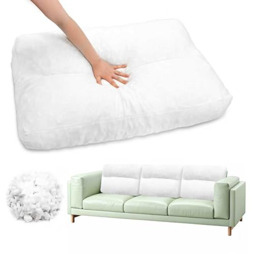 JZHLLA 3 PCS Shredded Foam Sofa Back Cushions Replacement Fluffy Memory Sponge Couch Pillow with Quilted Design 31x18x5 Inch Lumbar Support Pillow for Sofa Bed Floor - size: 3PCS